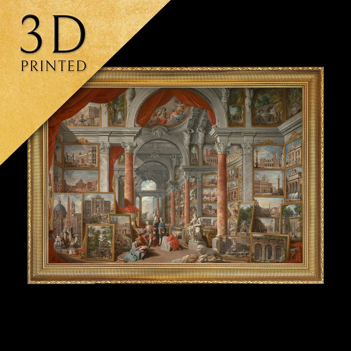 Panini Picture Gallery with Views of Modern Rome Architecture Poster
