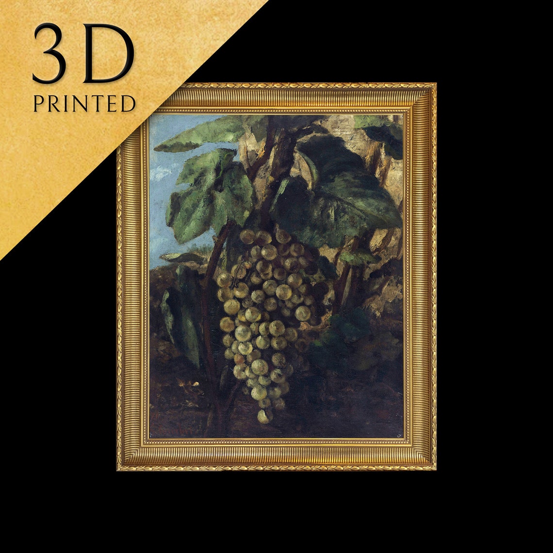 Gustave Courbet Grape Cluster Vine Still Life Textured Art Poster