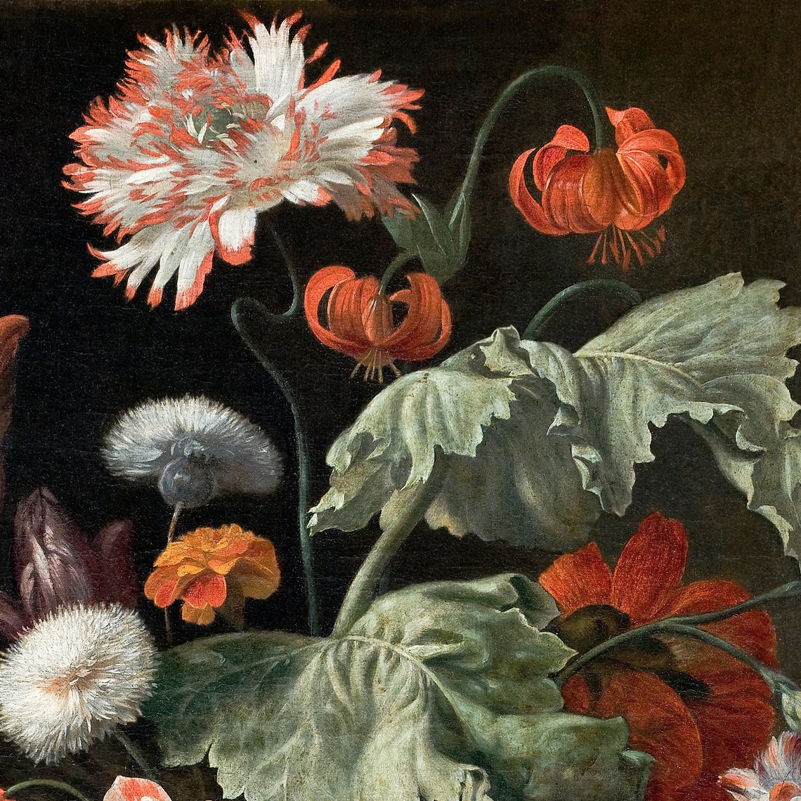 Dutch Flower Still Life Tulips Roses Antique Botanical Art Print - Image 2
