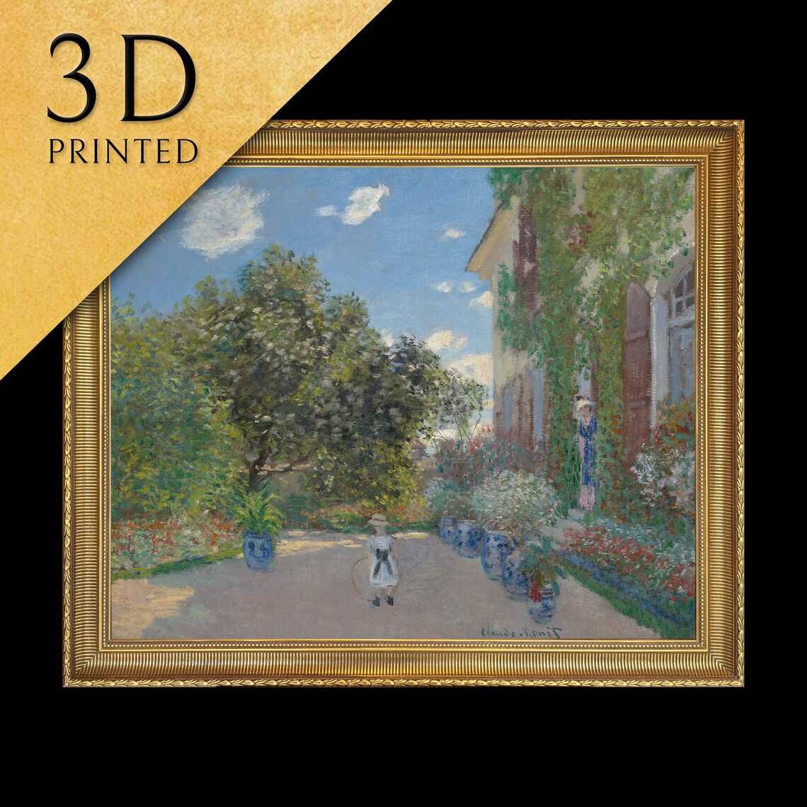 The Artists House at Argenteuil by Claude Monet Garden Path Scene Poster