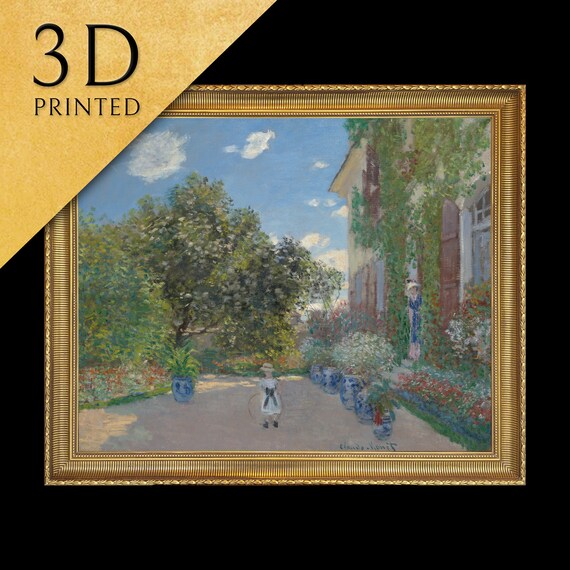 The Artists House at Argenteuil by Claude Monet Garden Path Scene Poster