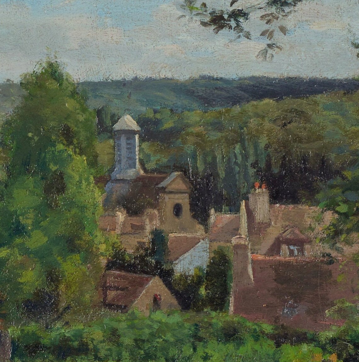 Camille Pissarro Orchards Village Church Country Orchard View Wall Art - Image 3
