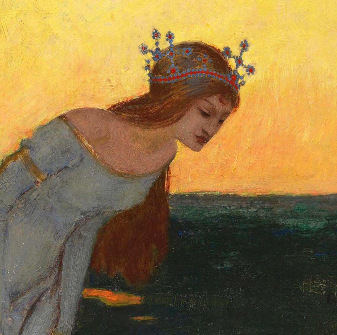 Franz Stuck Once Upon A Time Princess Frog Pond Sunset Wall Art - Image 3
