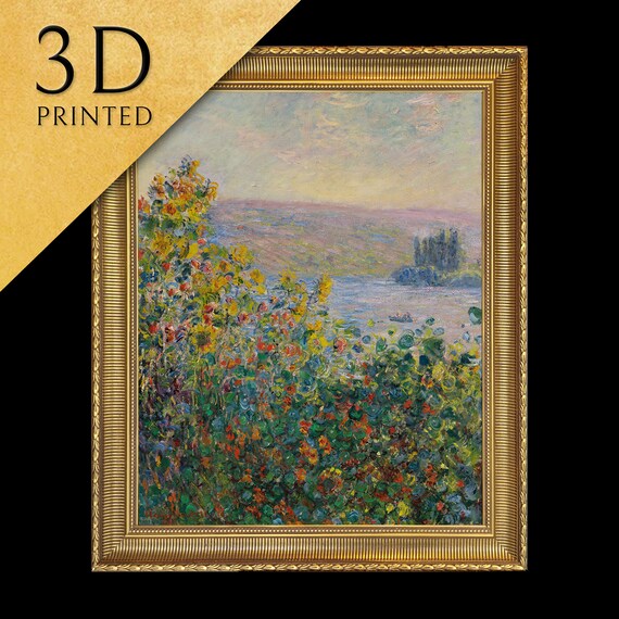 Flower Beds At Vetheuil By Claude Monet 3d Printed With Texture And Brush Strokes Looks Like Original Oil Painting