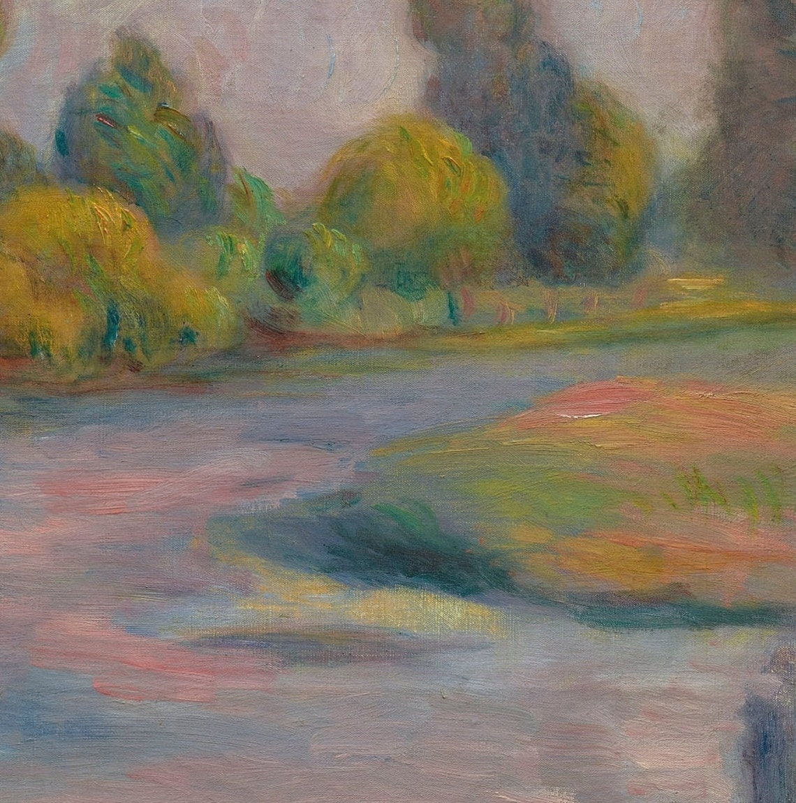 Renoir Tranquil River Landscape with Trees Under a Soft Sky Poster - Image 2