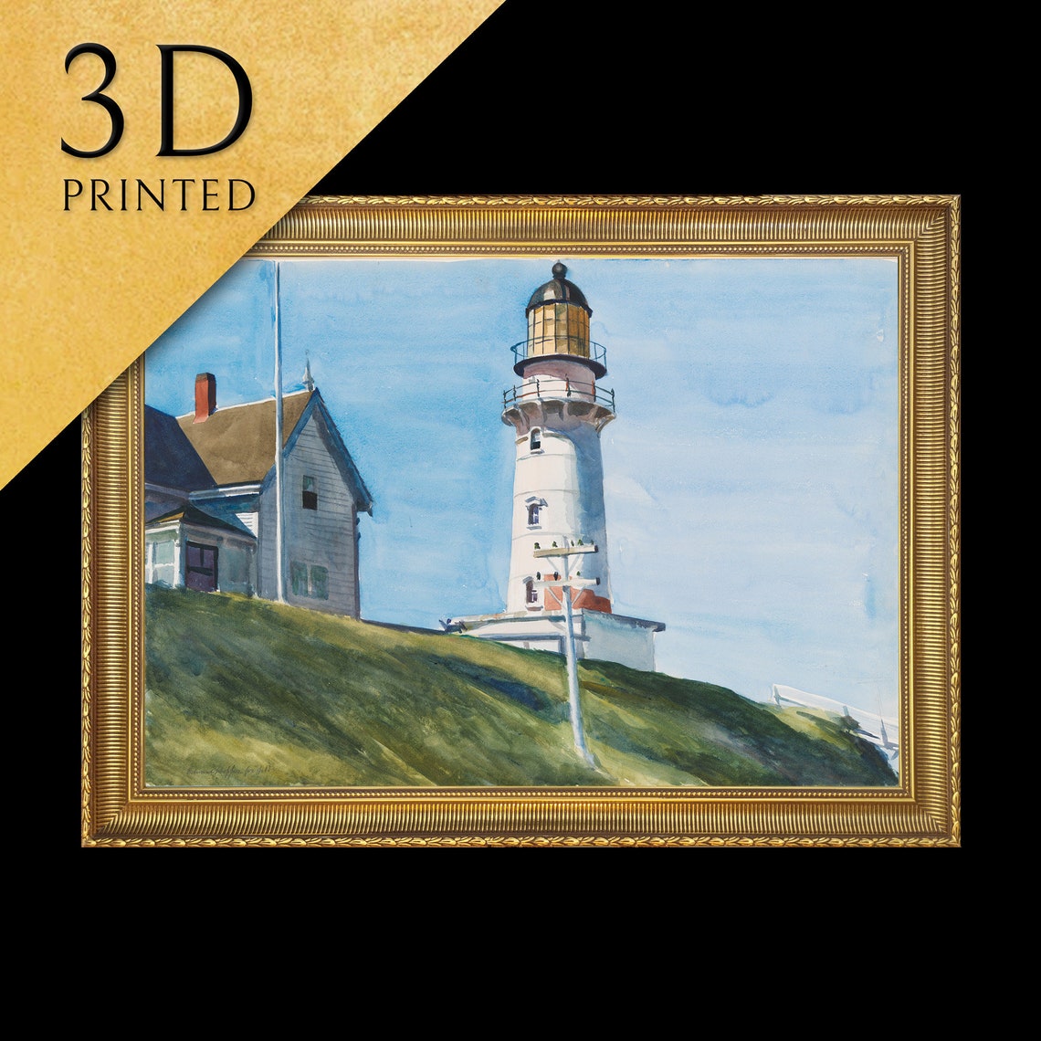 Edward Hopper Maine Coast Lighthouse Classic Watercolor Print