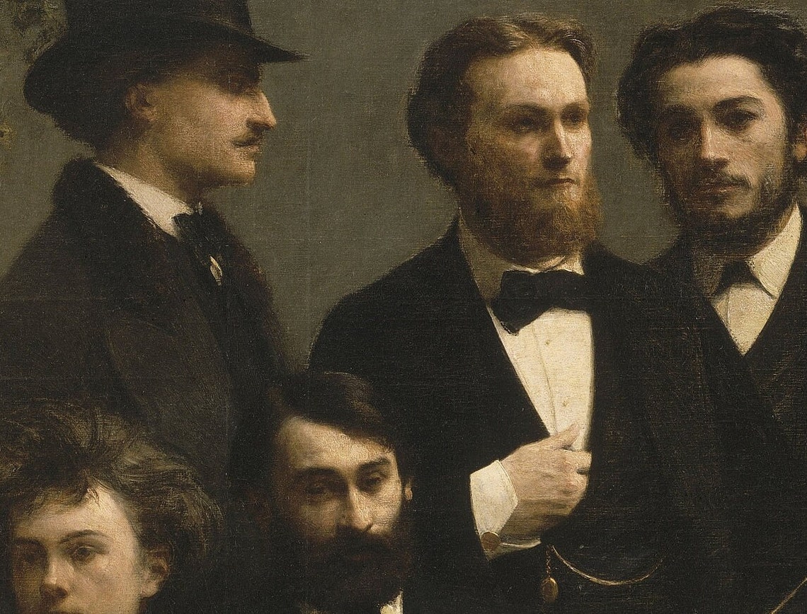 Henri Fantin Latour By The Table 1872 Men Gathering Classic Poster - Image 3