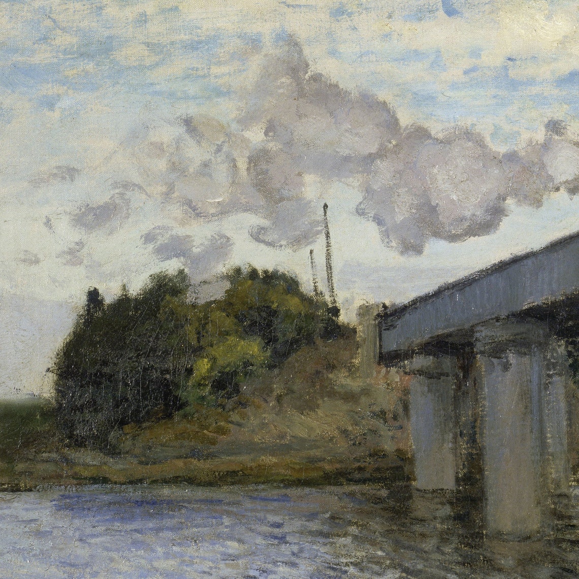 Claude Monet Railroad Bridge Argenteuil Train Over Seine Poster - Image 3