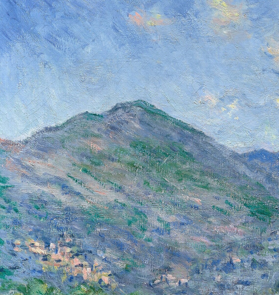 Monet Blue Mountain Valley Italian Riviera Impressionist Landscape Poster - Image 2