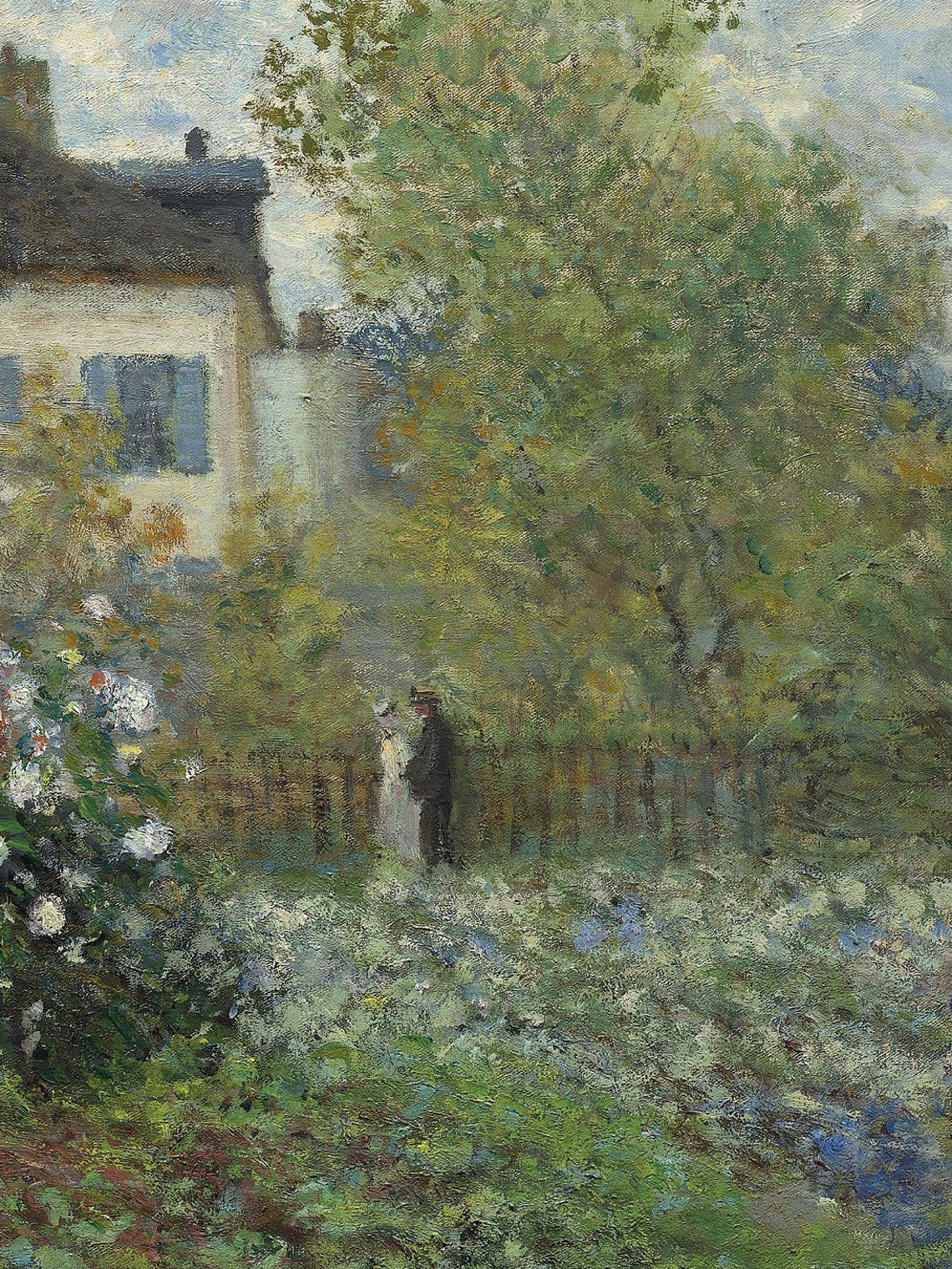 Claude Monet The Artists Garden In Argenteuil Textured Art Poster - Image 3