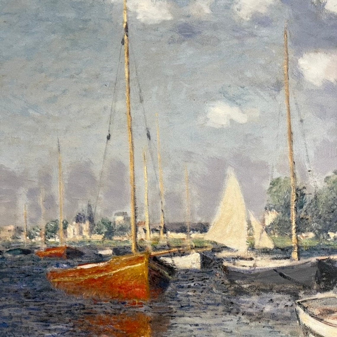 Claude Monet Red Boats Argenteuil Seine Sailing Impressionist Print - Image 2