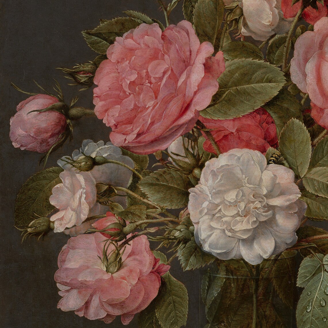 Roses in a Glass Vase, Jacob Van Hulsdonck Art Print - Image 2