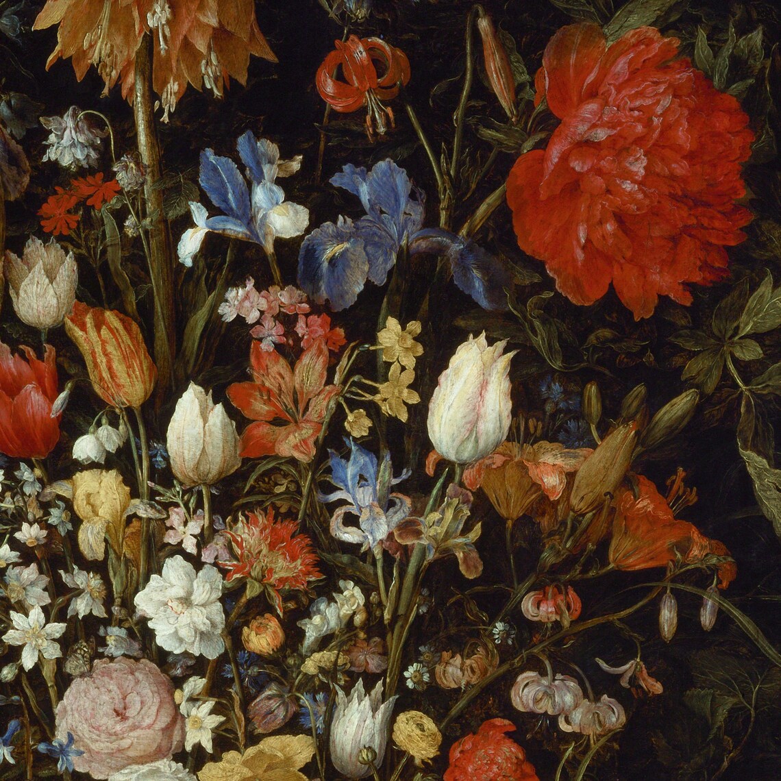 Flowers In A Wooden Vessel, Jan Brueghel Art Print - Image 2