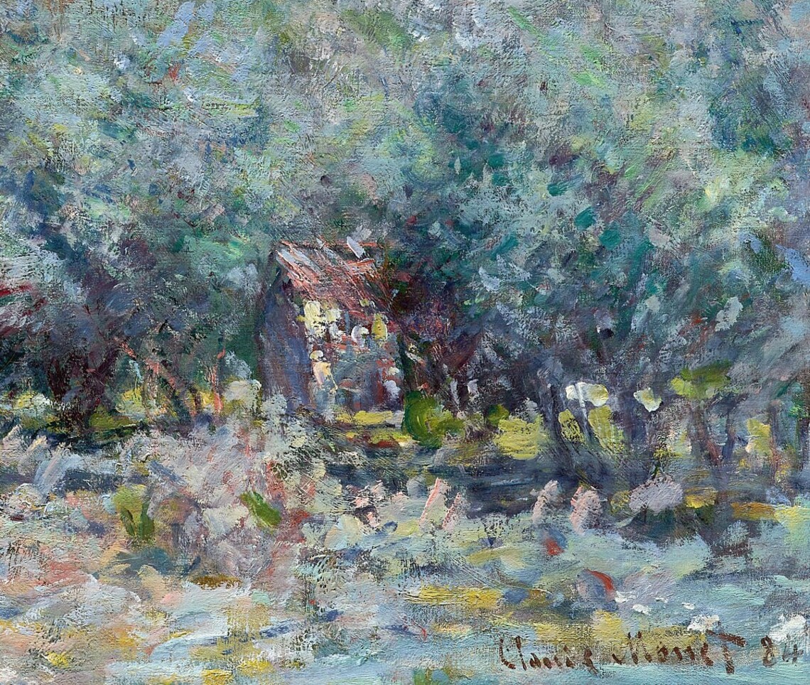 Monet Blue Mountain Valley Italian Riviera Impressionist Landscape Poster - Image 3