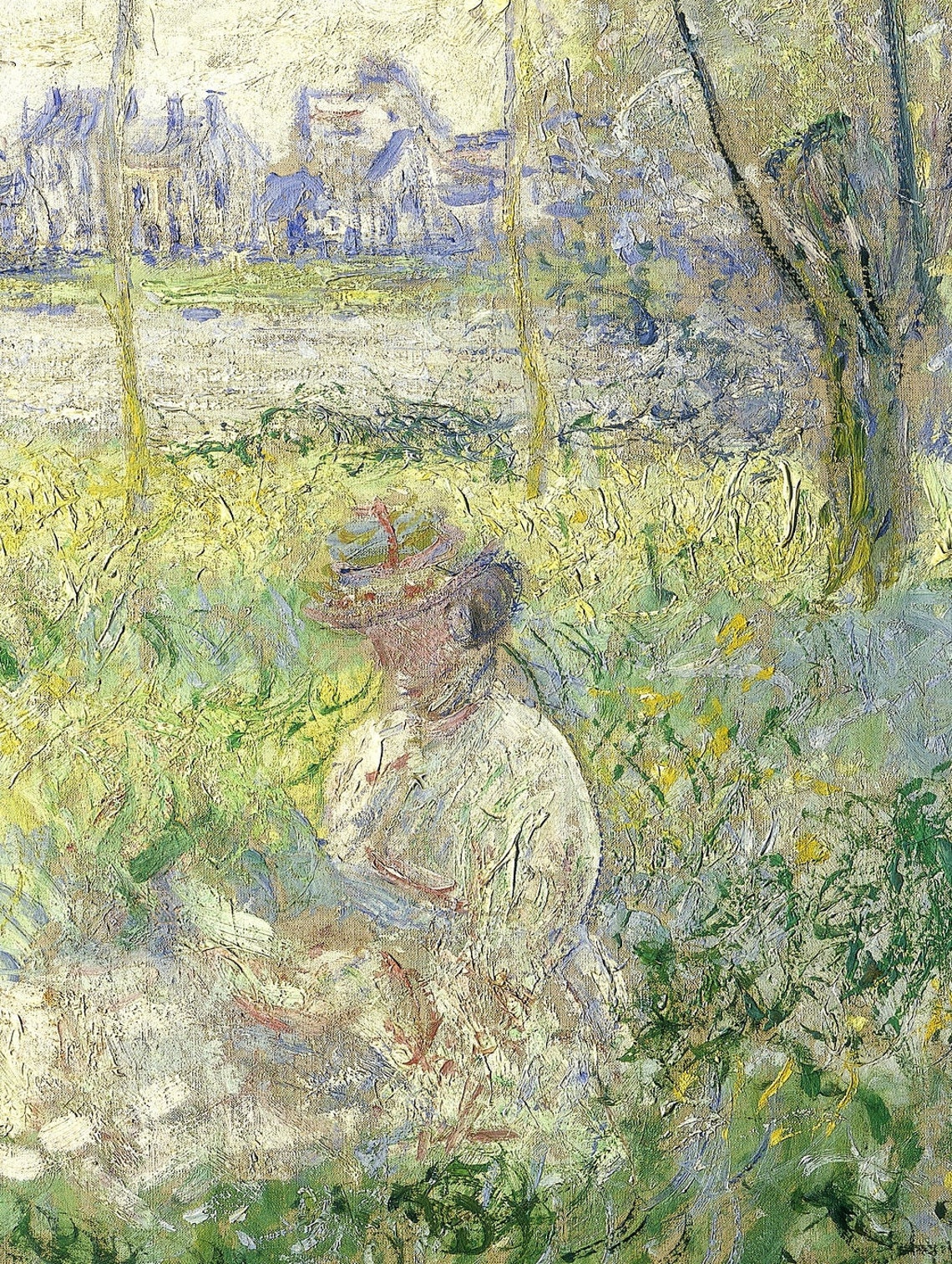 Claude Monet Woman Seated Under Willows Spring Impressionist Print - Image 3