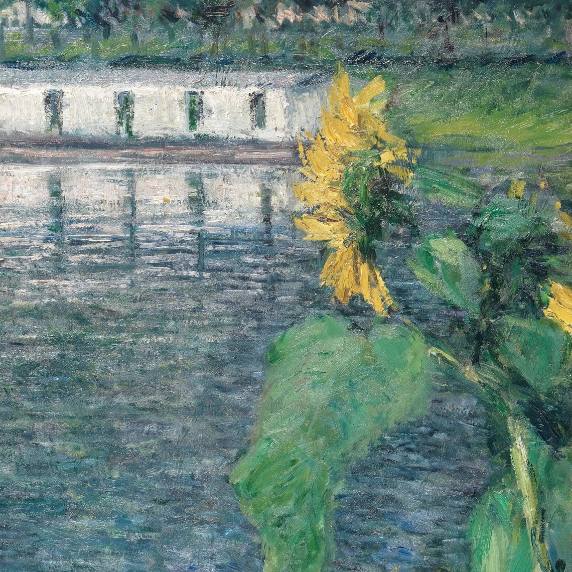 Gustave Caillebotte Bright Sunflowers Along the Seine Poster - Image 3
