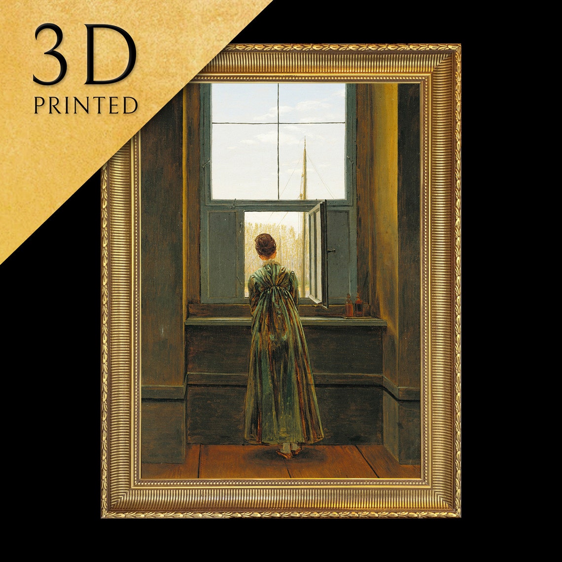 Caspar David Friedrich Woman At A Window Contemplative Scene Wall Art