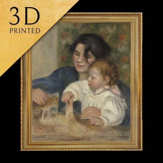 Gabrielle And Jean By Pierre Auguste Renoir 3d Printed With Texture And Brush Strokes Looks Like Original Oil Painting