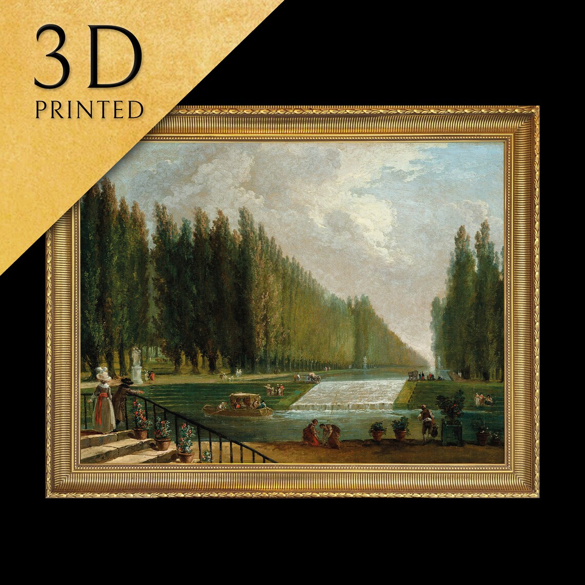 Hubert Robert Park of Country Villa Formal Gardens Water Poster