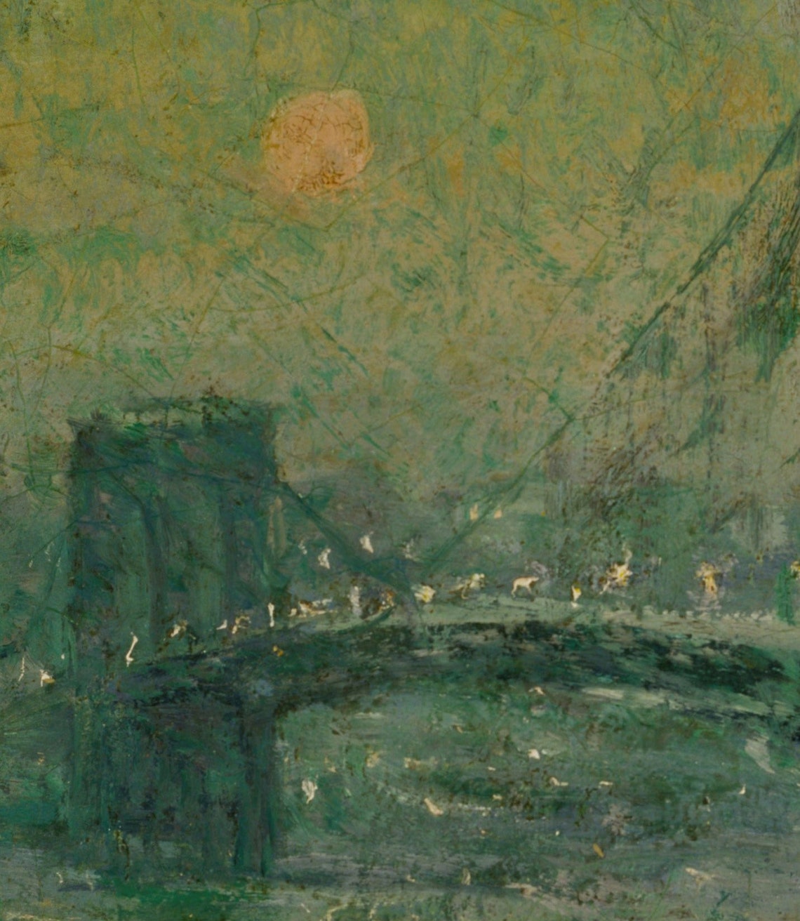 Ernest Lawson Brooklyn Bridge Moonlight Nocturne City Poster - Image 3