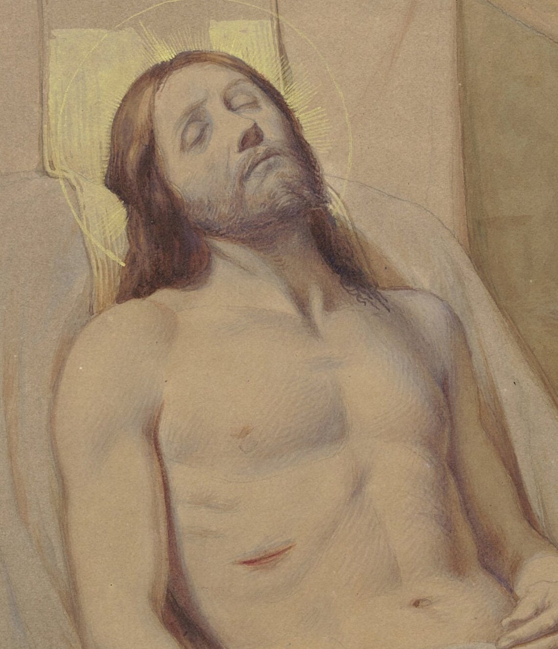 Eduard Von Steinle Mourning Angel Over Christ Sacred Art Poster - Image 3