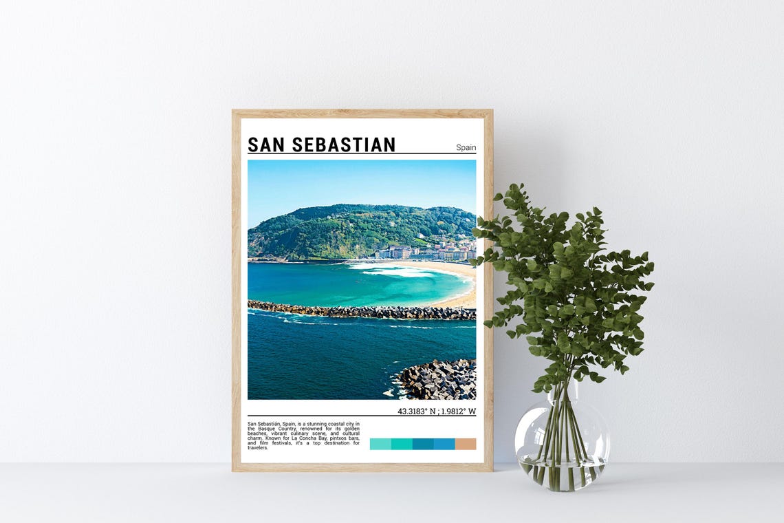 San Sebastian Print San Sebastian Poster San Sebastian Wall Art San Sebastian Travel San Sebastian Art Print Spain Photo - Image 4