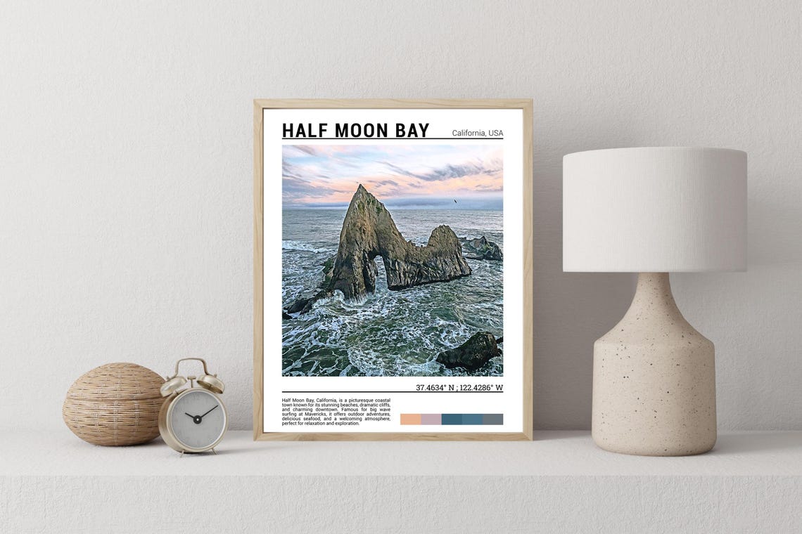 Half Moon Bay Wall Art Print Half Moon Bay Photo California Usa Artwork - Image 2