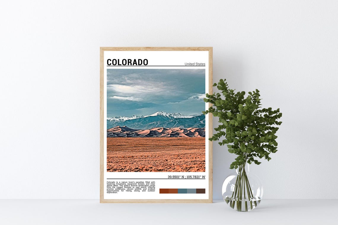 Colorado Great Sand Dunes Against Snowy Peaks Landscape Poster - Image 4