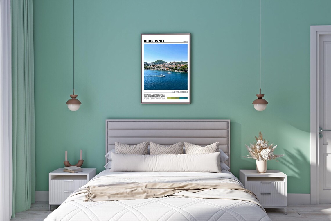 Dubrovnik Croatia Adriatic Harbor Boats Old Town View Poster - Image 6