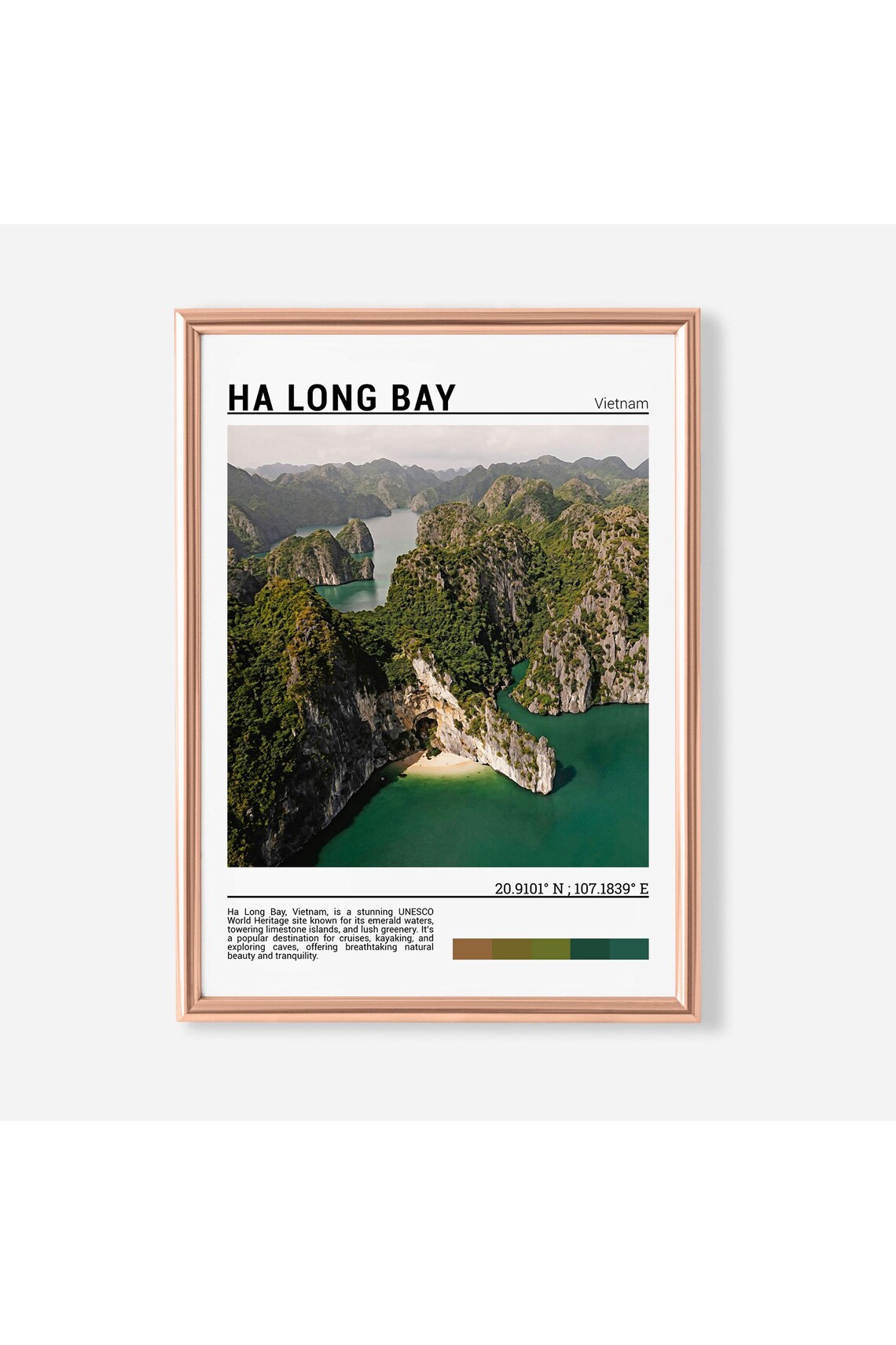 Ha Long Bay Vietnam Limestone Karsts Emerald Water Aerial Poster