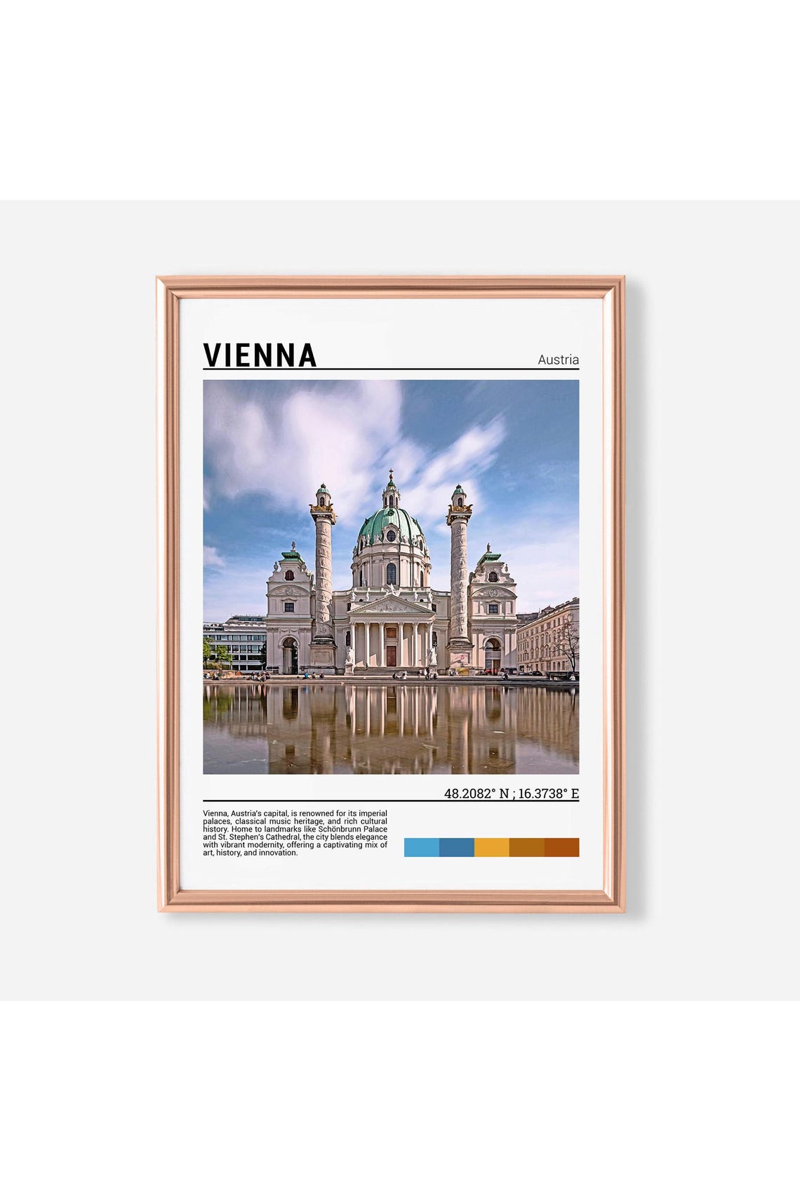Vienna Austria Karlskirche Green Dome Reflection Photo Poster