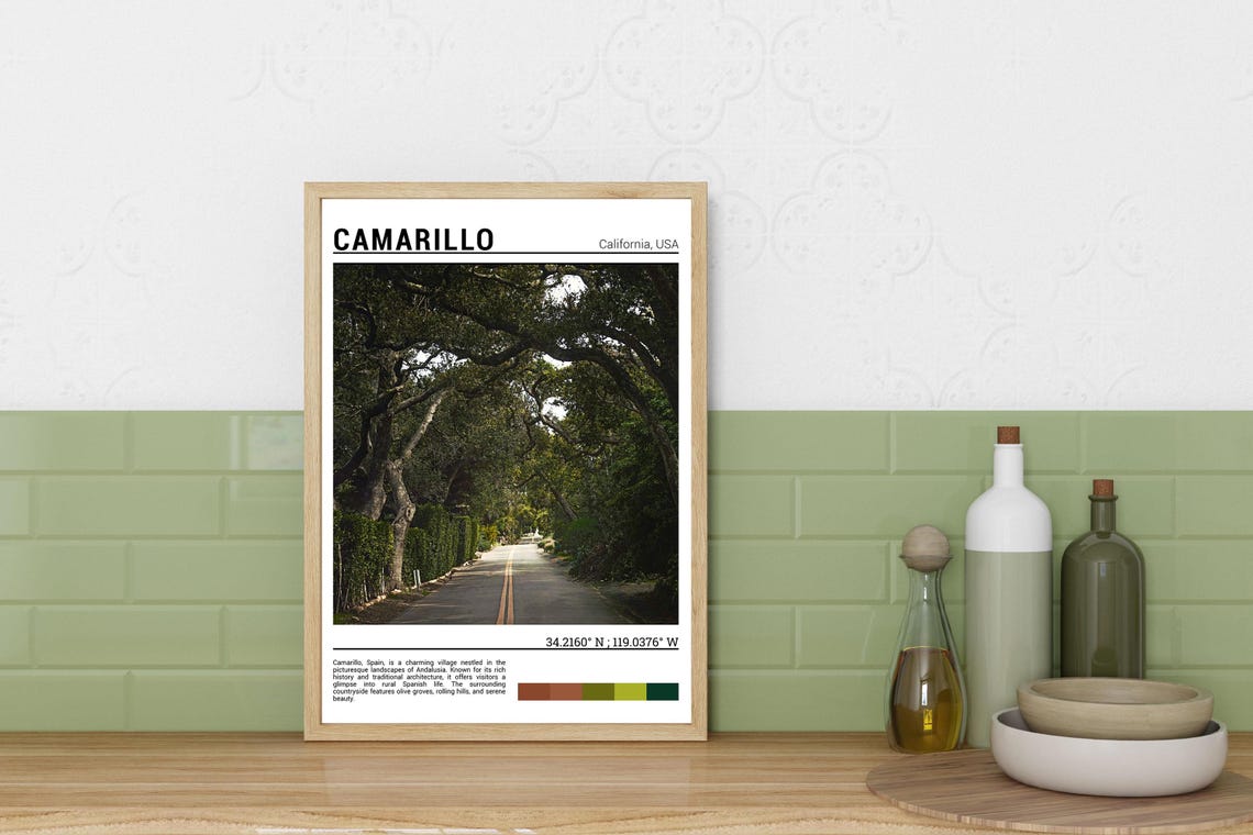 Camarillo California Tree Lined Country Road Oak Trees Travel Poster - Image 3