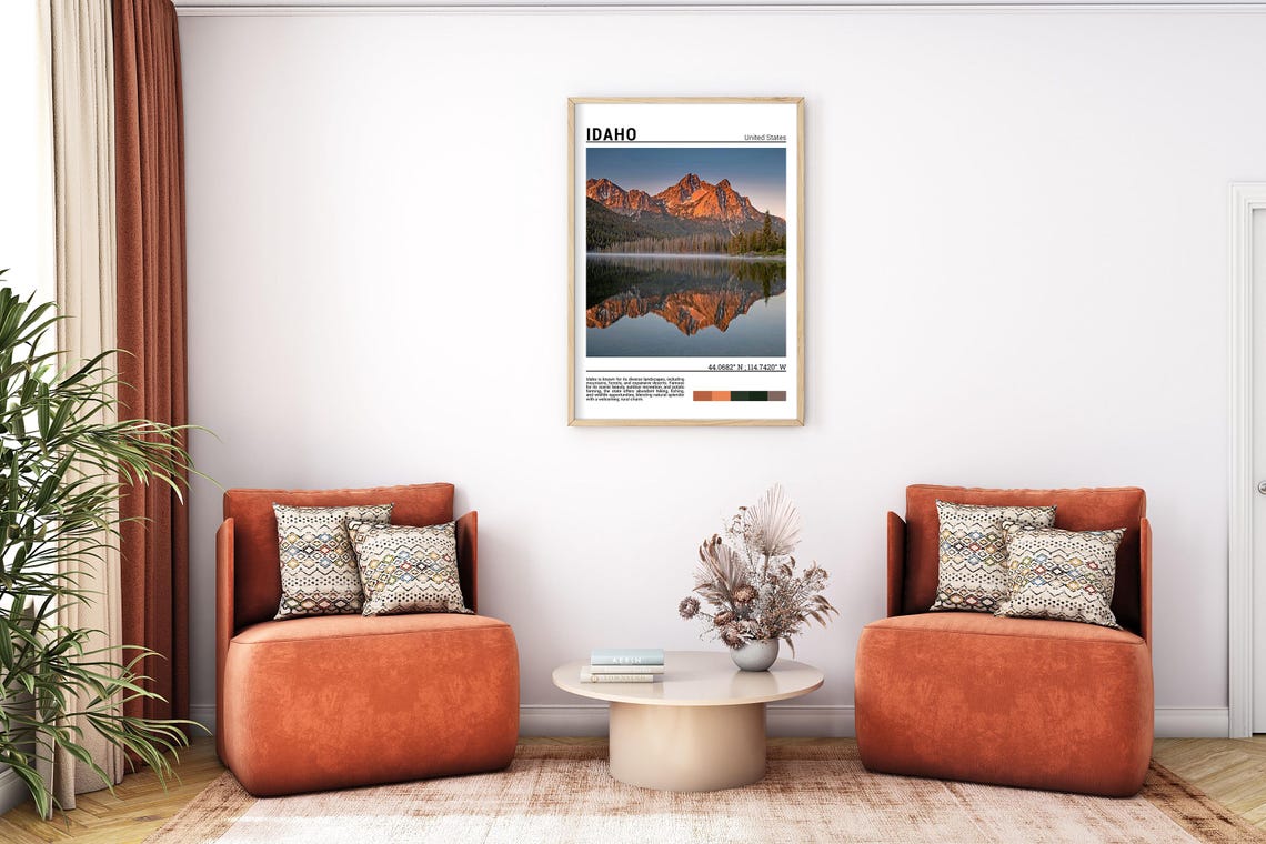 Idaho Sawtooth Mountains Mirror Lake Sunrise Reflection Poster - Image 7