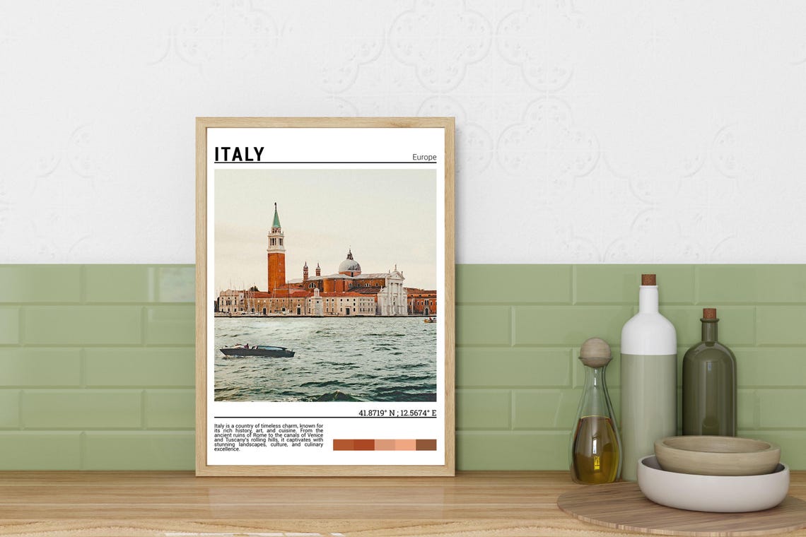 Italy Venice Lagoon Church Bell Tower Waterfront Photo Poster - Image 3