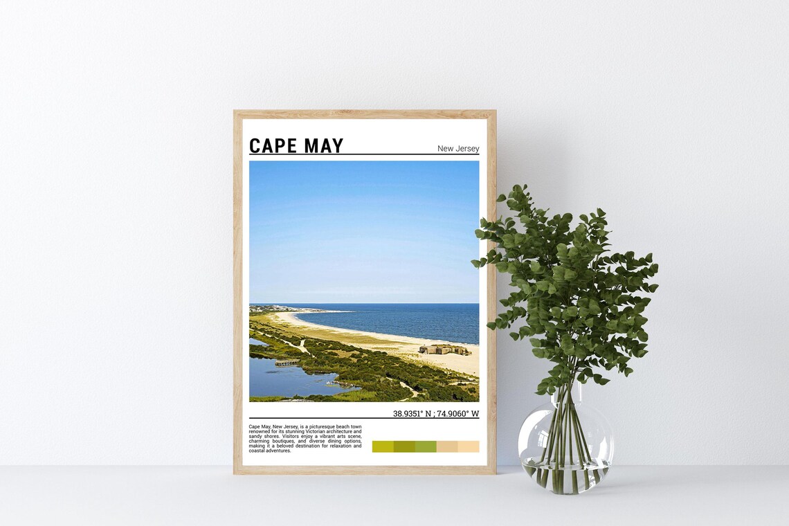 Cape May New Jersey Coastal Sandy Beach Dunes Aerial Photo Poster - Image 4