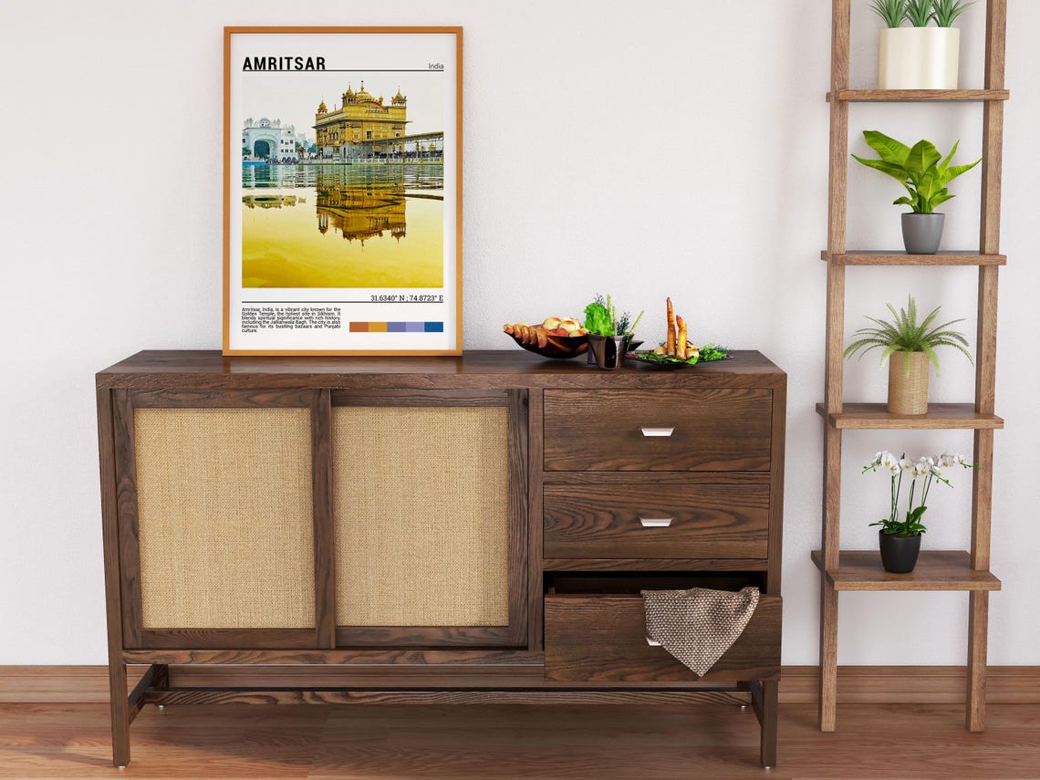Amritsar India Golden Temple Sacred Reflection Travel Poster - Image 6