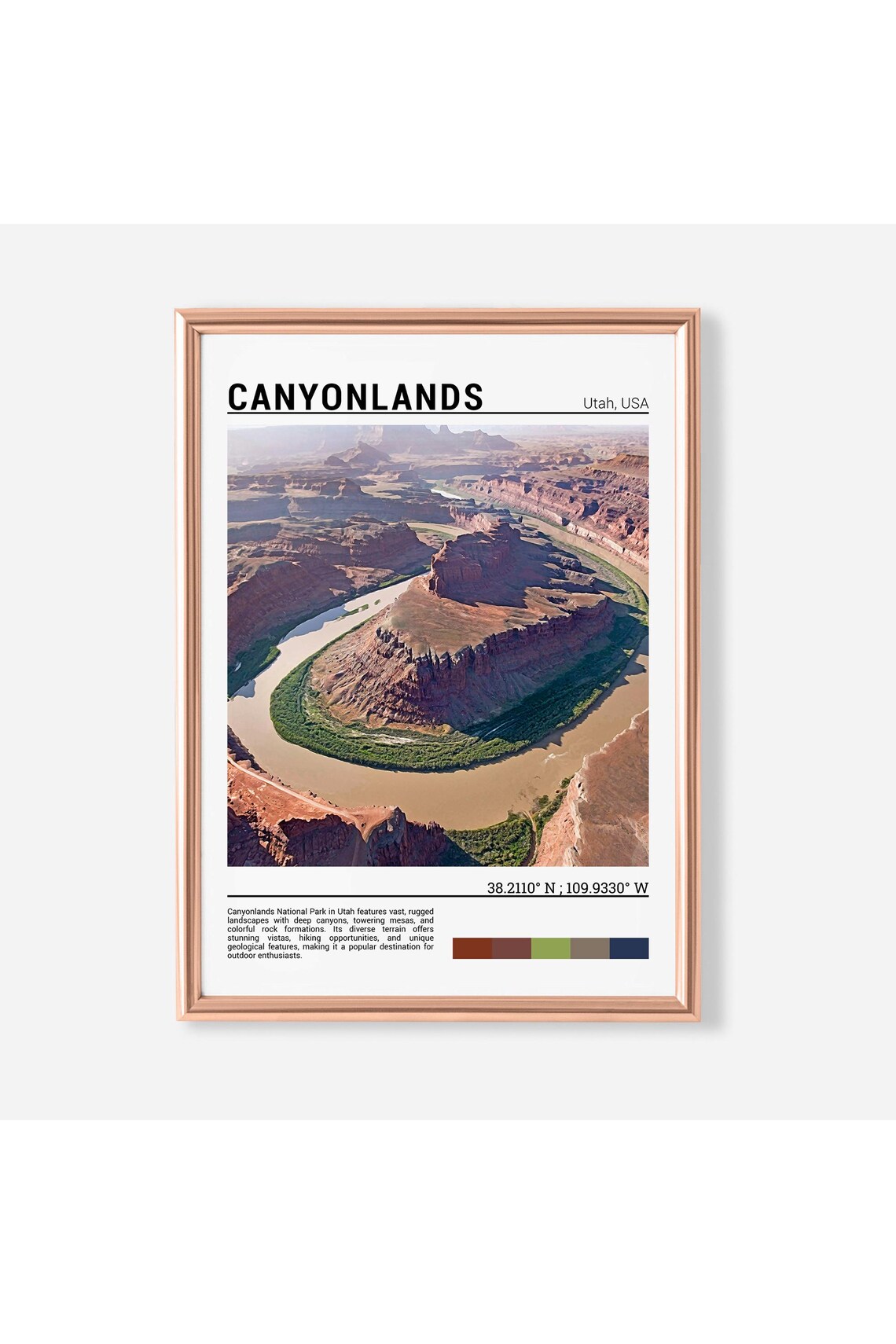 Canyonlands Utah Red Rock River Bend Aerial Desert Landscape Poster
