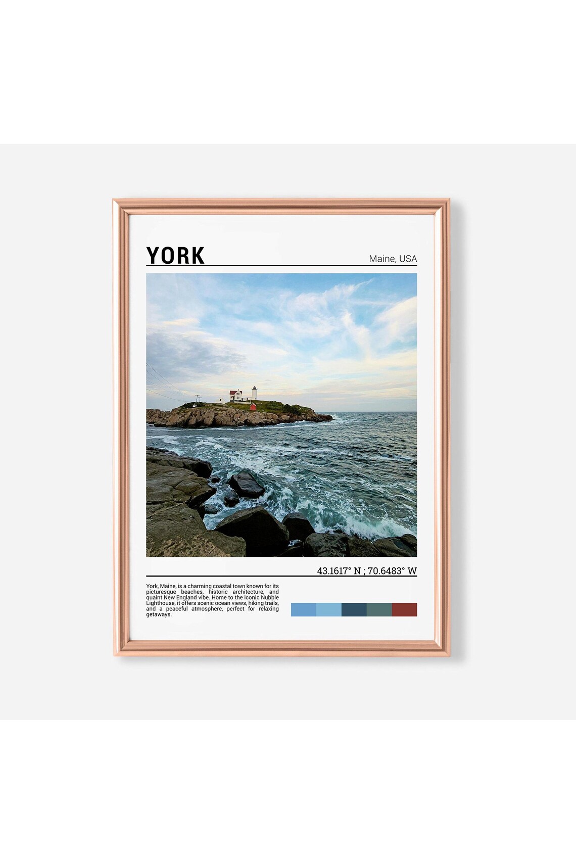 York Poster, York Maine Travel Poster Art Print