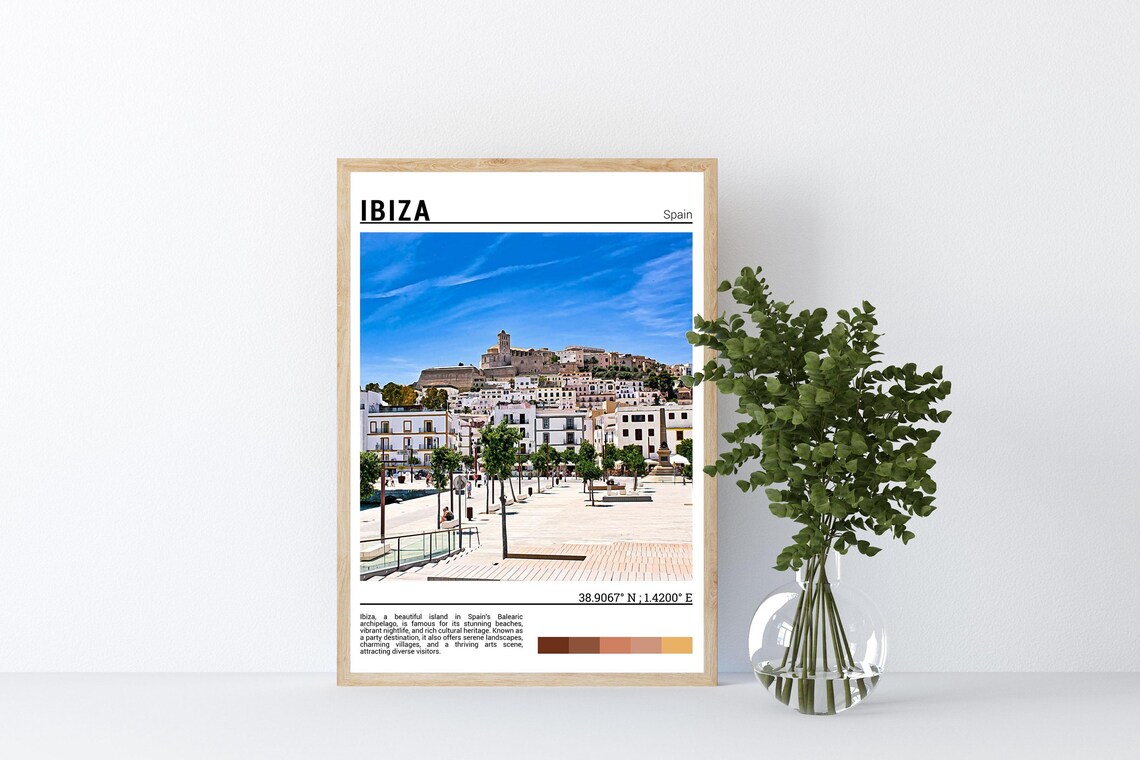 Ibiza Spain Dalt Vila Old Town Whitewashed Houses Photo Poster - Image 4