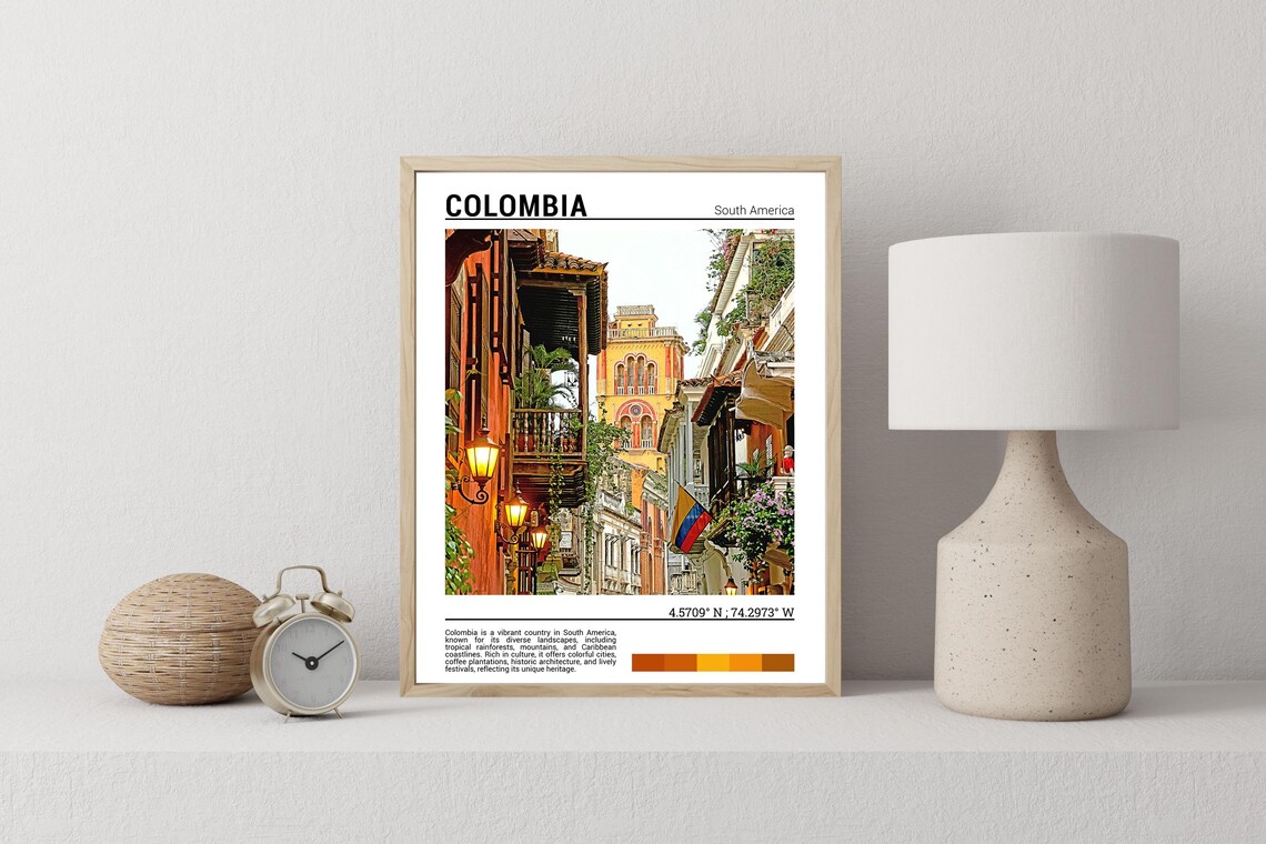 Colombia Travel Poster, South America Wall Art Print - Image 2