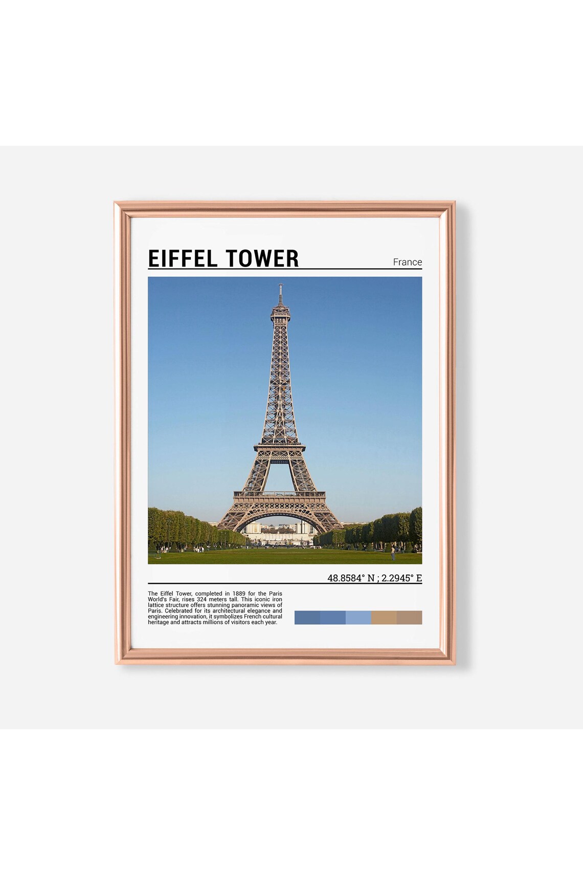 Eiffel Tower Paris France Iconic Landmark Daytime Photo Poster