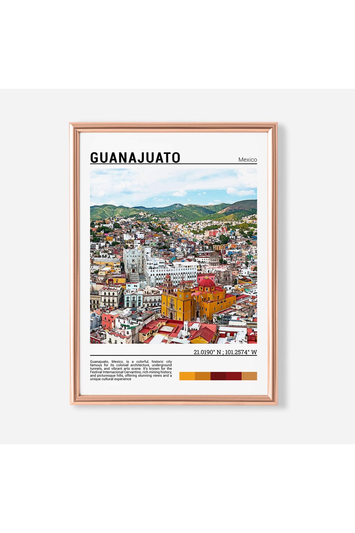Guanajuato Mexico Travel Poster, Cultural Wall Art