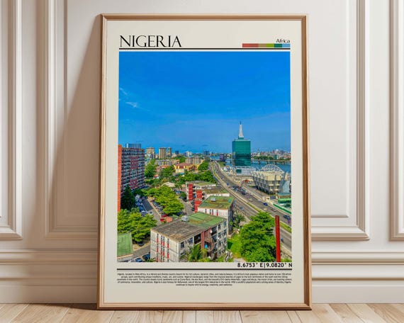 Nigeria Africa Wall Art Print Travel Poster Gift Hanging Home Decor