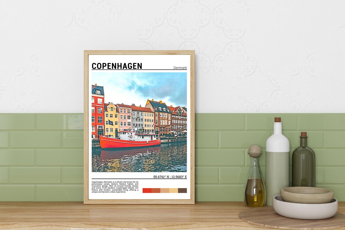 Copenhagen Wall Art Copenhagen Travel Poster Copenhagen Photo Copenhagen Poster Print Copenhagen Travel Gift Copenhagendenmark - Image 3