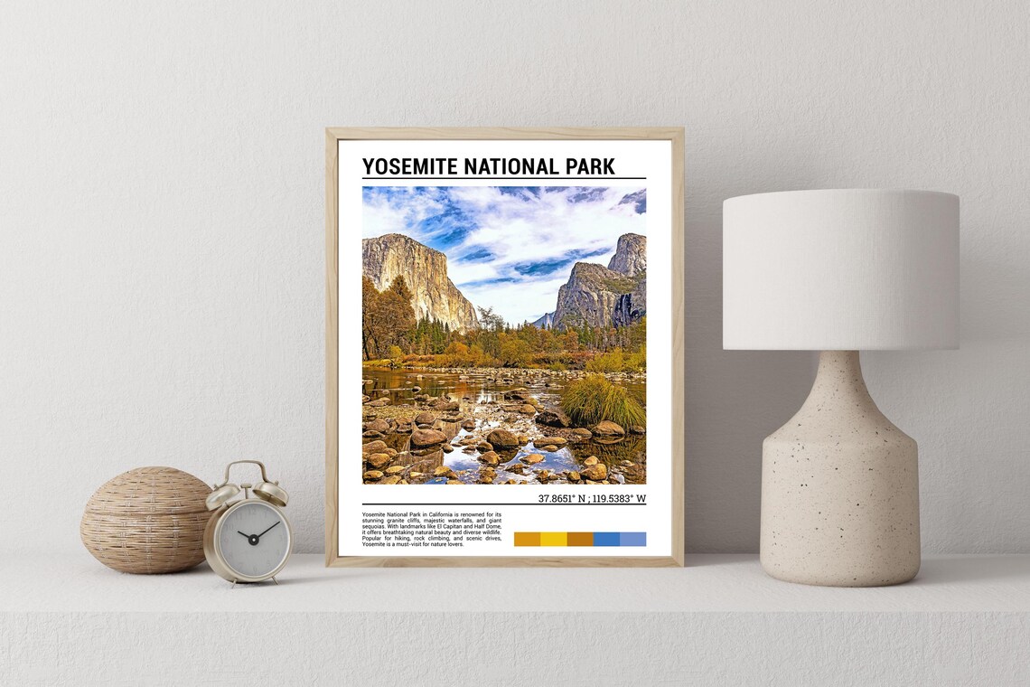 Yosemite National Park California Granite Cliffs River Valley Travel Poster - Image 2