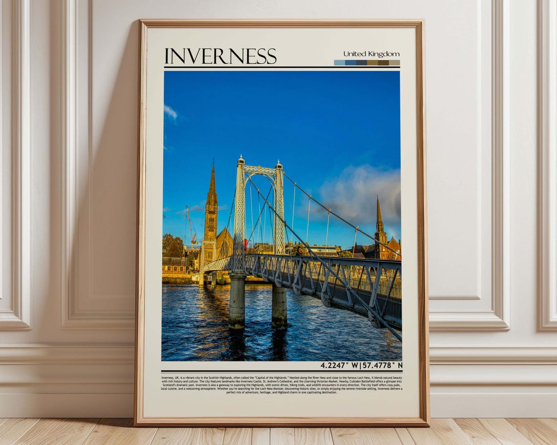 Inverness Scotland Greig Street Bridge Over River Ness Poster