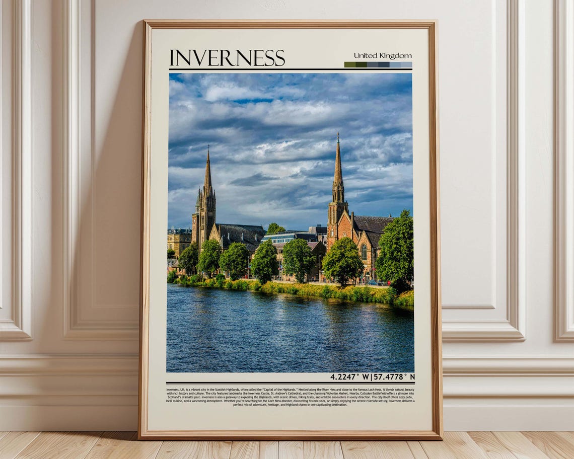 Inverness Scotland Historic Churches On The River Ness Poster