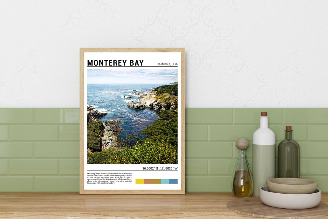 Monterey Bay Print Monterey Bay Poster Monterey Bay Wall Art Monterey Bay Travel Monterey Bay Art Print Monterey Bay Photo - Image 3