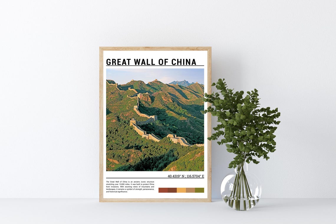 Great Wall Of China Mountain Ridge Watchtowers Panoramic View Poster - Image 4