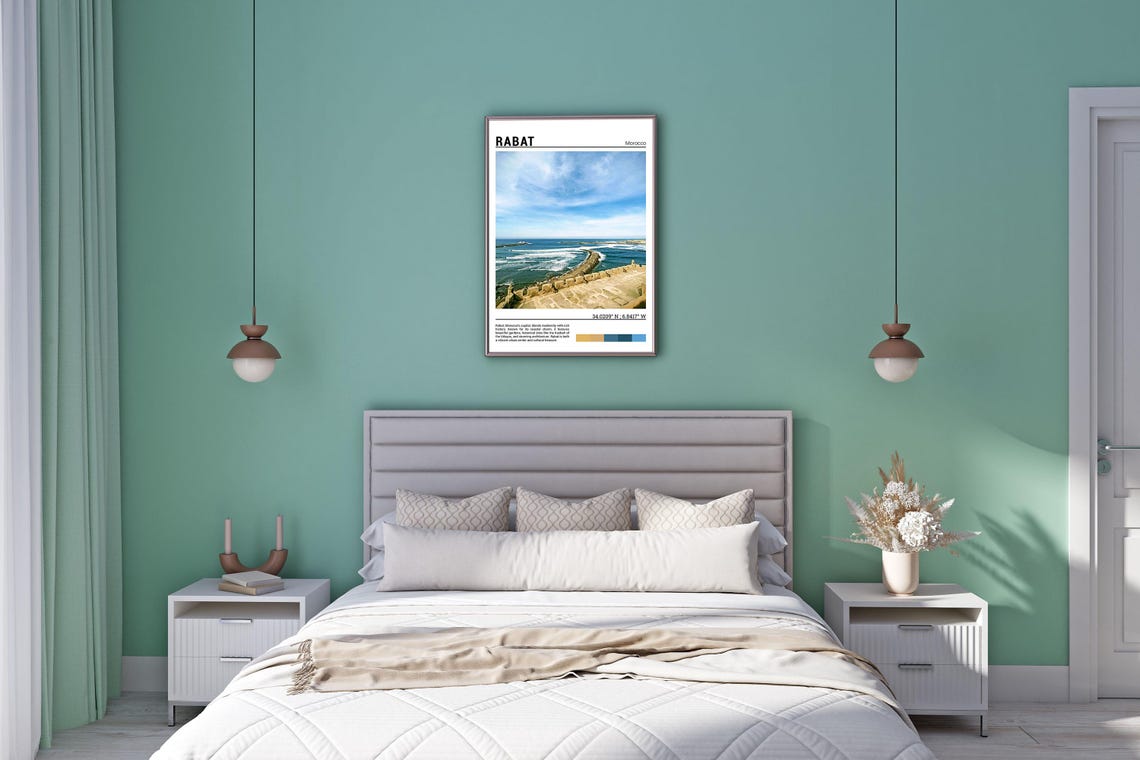 Rabat Morocco Coastal Ramparts Atlantic Ocean Waves View Poster - Image 5